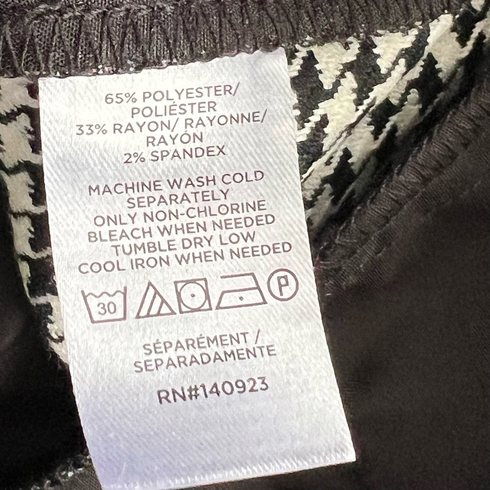 LOFT Black and White Houndstooth Pants Trousers NWOT Size 6 - Picture 9 of 9
